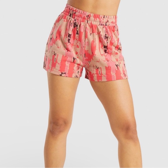GYMSHARK | Red Pink Camo Jersey Athletic Shorts Size S - Picture 13 of 14